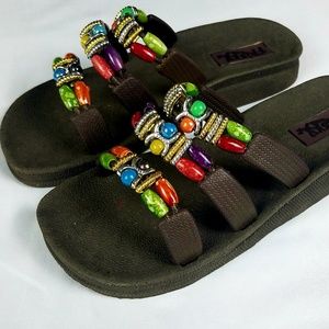 Frisky bead embellished sandals